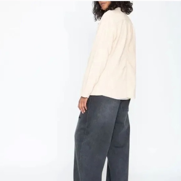 NWT Free People + Sandrine Rose Linen Blend Jacket Blazer Dust Medium - Picture 4 of 5